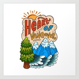Heart Of Vancouver Washington PNW Mountains Nature Art Print