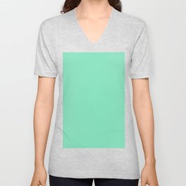 Glass Carnival Solid Color Block V Neck T Shirt