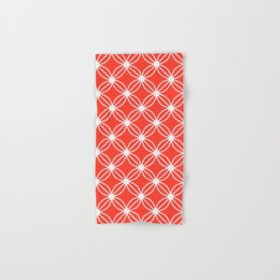 Abstract Circle Dots Red Hand & Bath Towel
