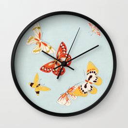 Vintage Japanese Butterflies Wall Clock