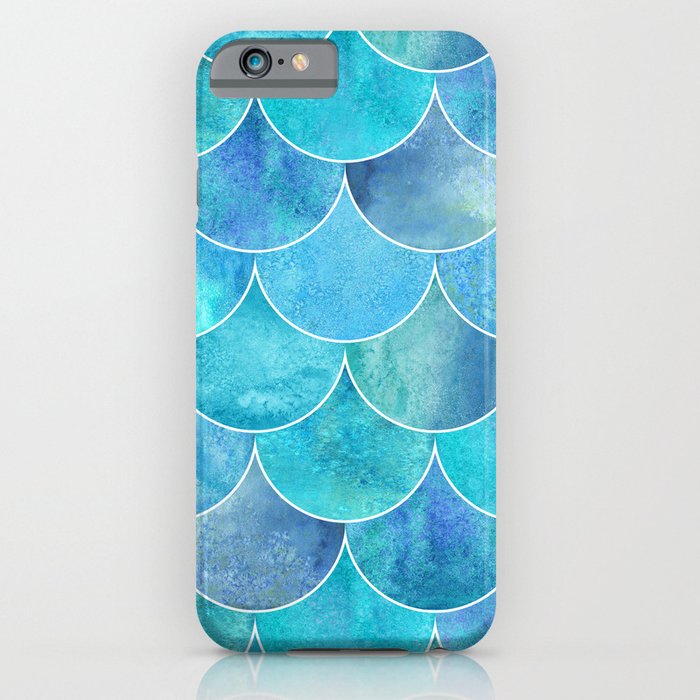 Turquoise Blue Watercolor Mermaid iPhone Case