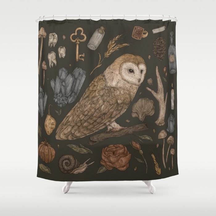 Harvest Owl Shower Curtain By Jessicaroux Society6 Harvest Owl Shower Curtain
