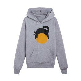 Cat with ball Kids Pullover Hoodies