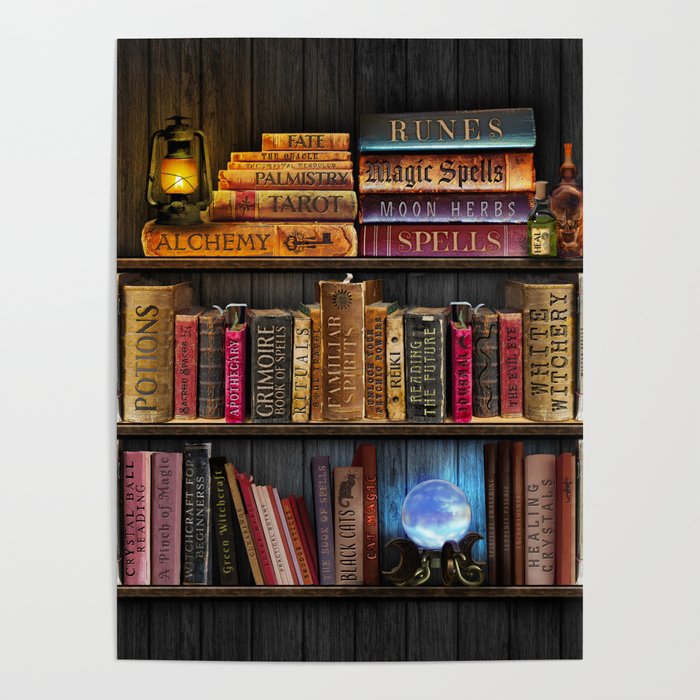 White Witchery Book Nook Poster