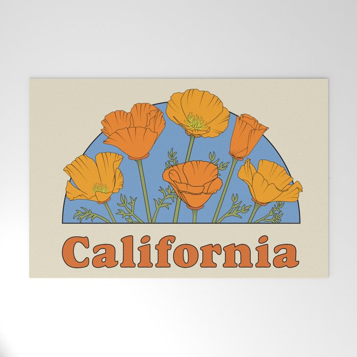 California Poppies Welcome Mat