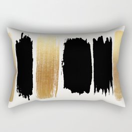 Brush Strokes (Black/Gold) Rectangular Pillow