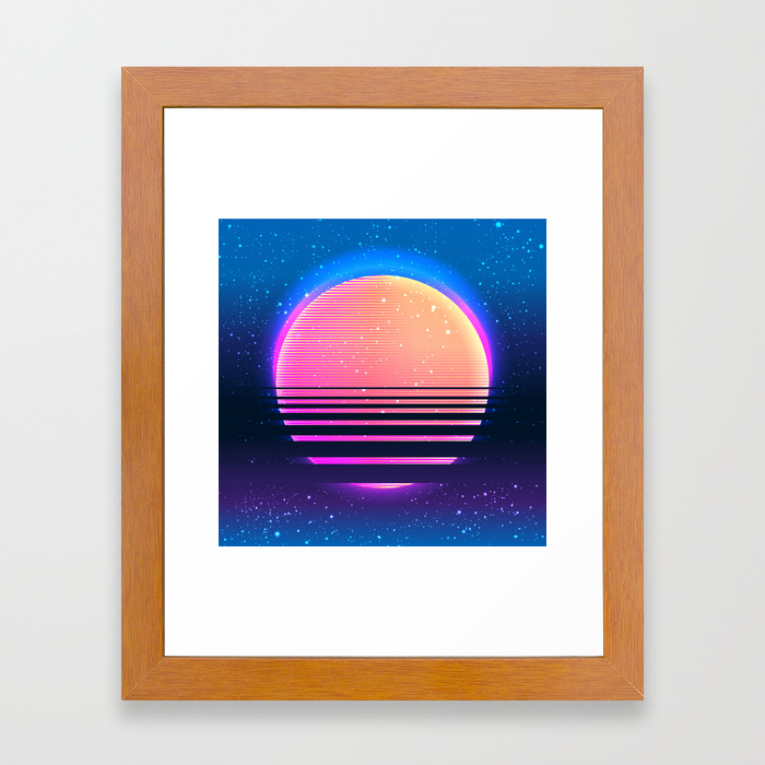 Retro Vintage 80s Or 90s Geometric Style Abstract Art Framed Art