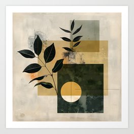 Minimal abstract with botany Art Print