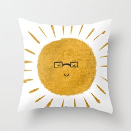 yellow sun Throw Pillow
