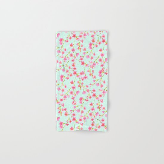 Cherry Blossom Pink Mint (for Mackenzie) Hand & Bath Towel