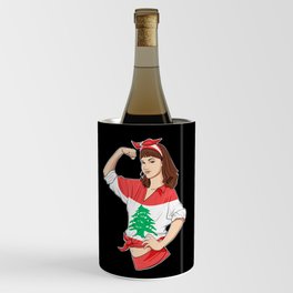 Lebanese Girl Unbreakable I Lebanese Heritage I Lebanon Flag Wine Chiller