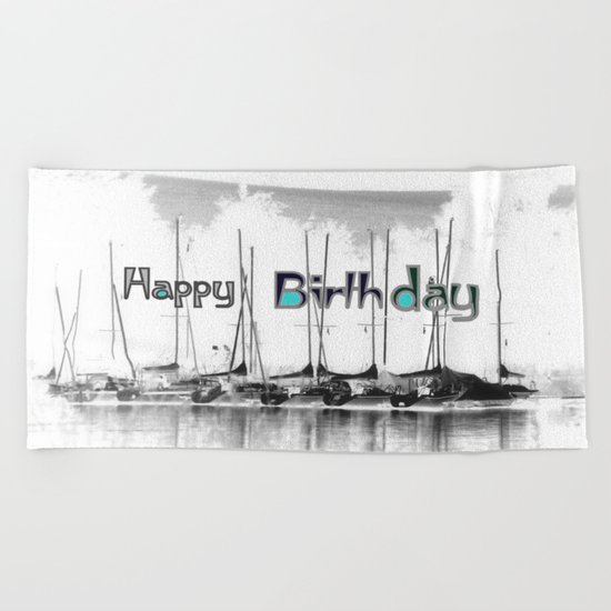 Happy Birthday Beach Towel
