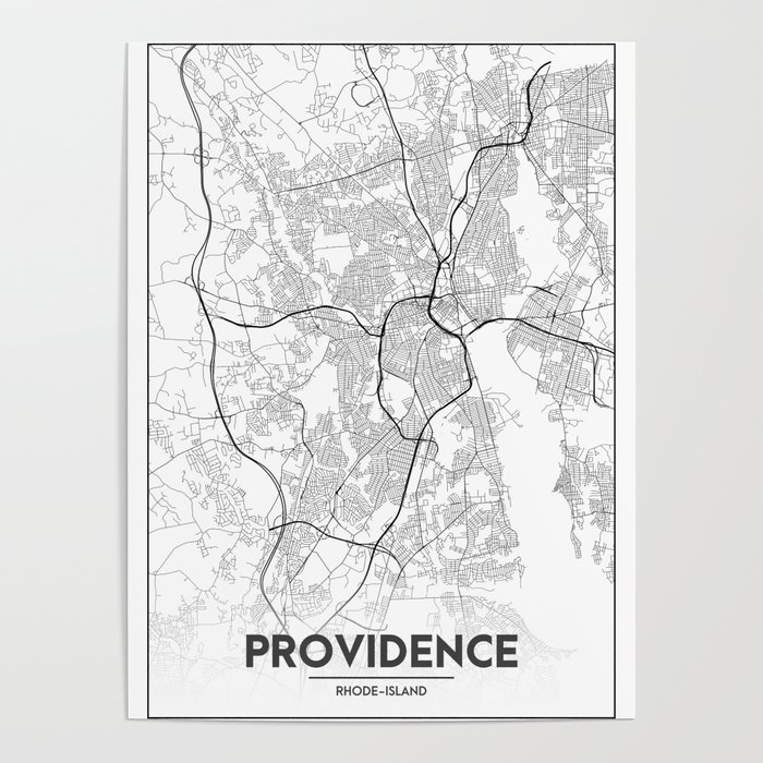 Providence Rhode Island RI T-Shirt MAP.