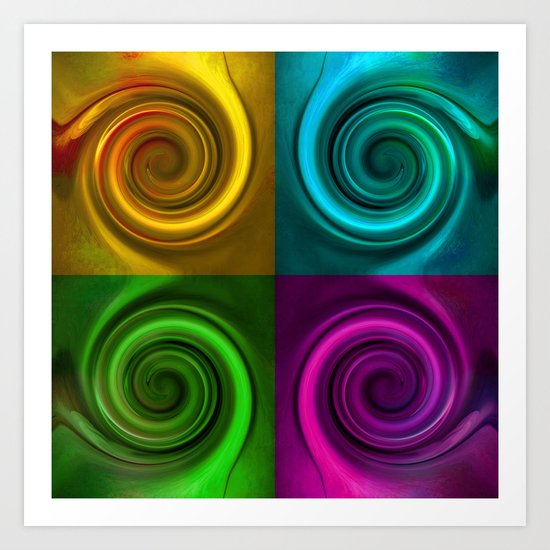 Spiral Collage Art Print