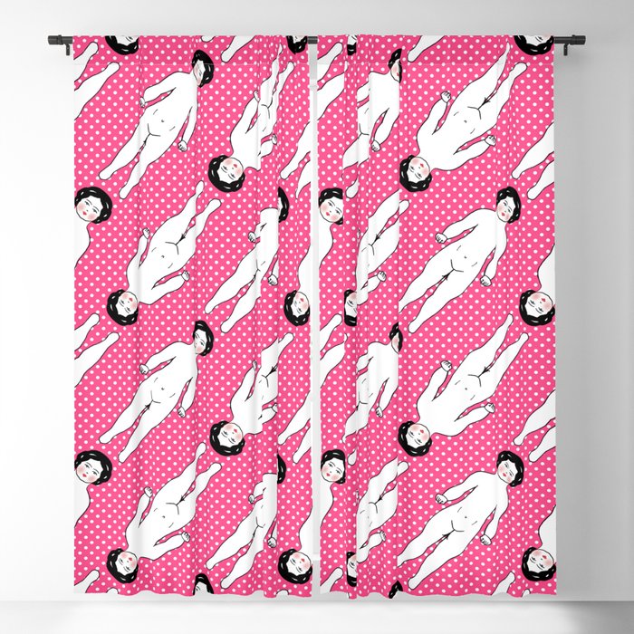 Frozen Charlottes - Hot Pink Blackout Curtain