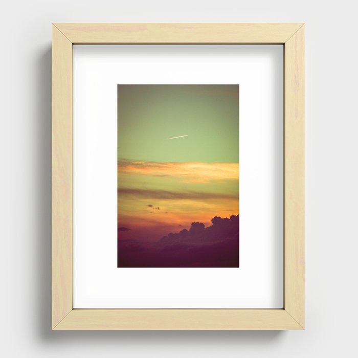 Retro sunset Recessed Framed Print