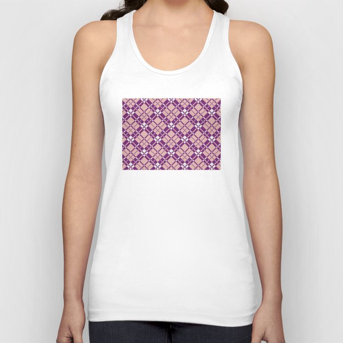 Purple pink gingham checked Tank Top
