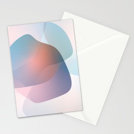 Bubble - Colorful Minimalistic Modern Art Design in Blue and Red Stationery Card