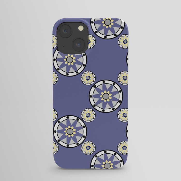 Purple Nine-Pointed Flower Pattern iPhone Case