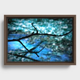 Turquoise Blue Nature Abstract Framed Canvas