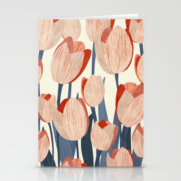 Flowers Tulips pattern Stationery Cards