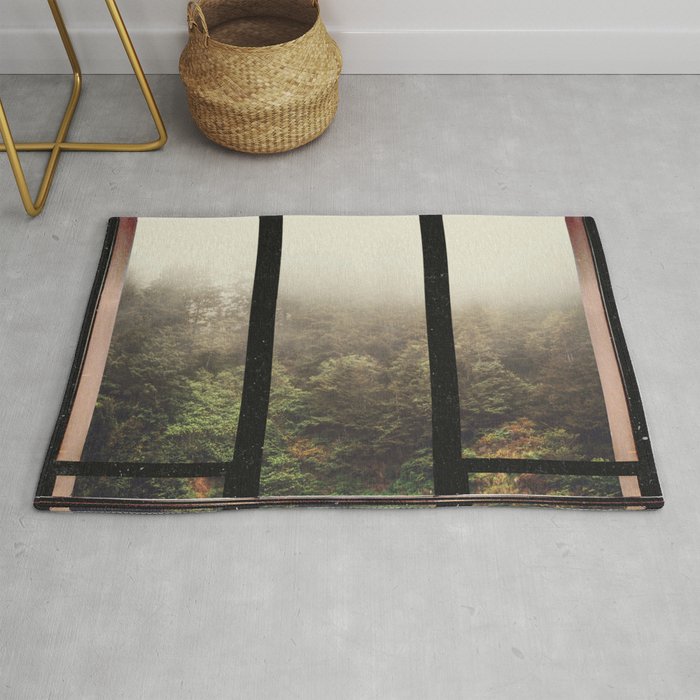 Window to the Forest and Fog-PNW Rug