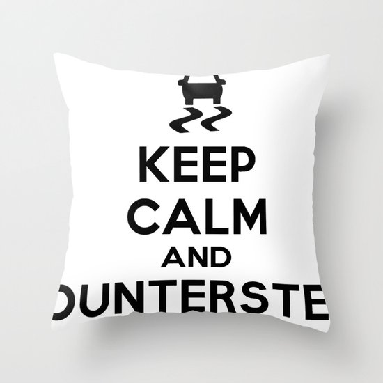 Keep Calm and Countersteer Throw Pillow