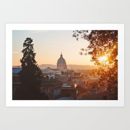 Sunset in Rome, Italy Art Print