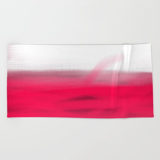 Pink Fields Abstract Painting - Dreaming in Nature Beach Towel