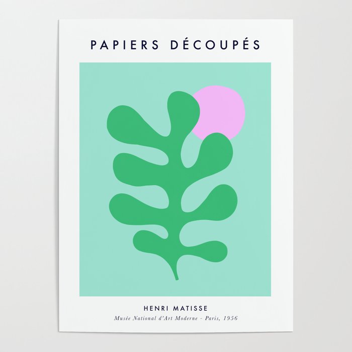 Matisse Poster 2. Leaf & Sun in Green & Pink Poster
