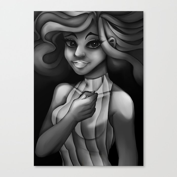 Grayscale Girl 2 Canvas Print