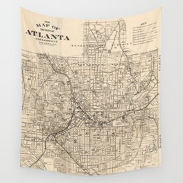 1906 Map of Atlanta, GA Wall Tapestry
