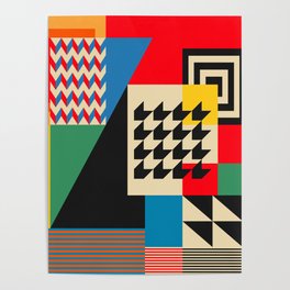 Groovy Modern Abstract Architecture in Geometric Shapes Poster