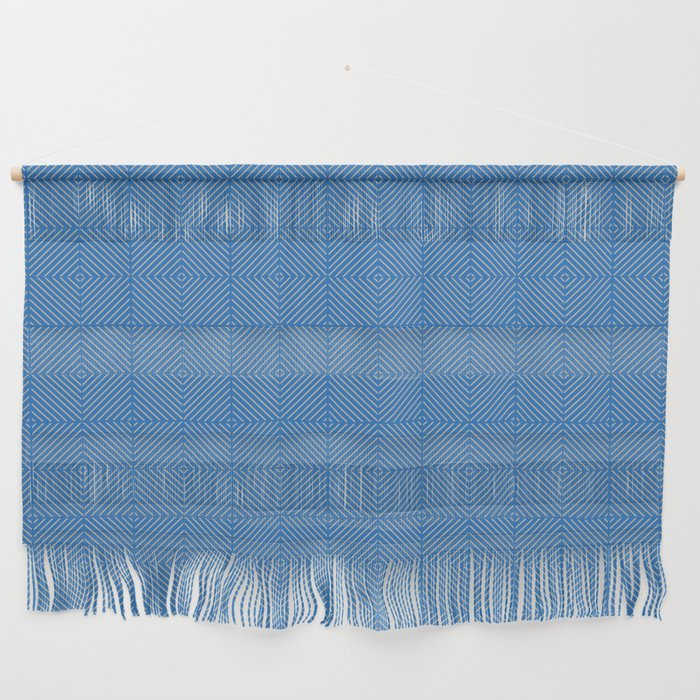 Retro pattern bleu stripes 4 Wall Hanging