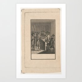 Court scene during the reign of terror, with the accused standing before the tribunal, Vintage Print Art Print | Classic, Painting, Vintage, Historic, Art, Artwork, Retro, Old, Engraving, Print 
