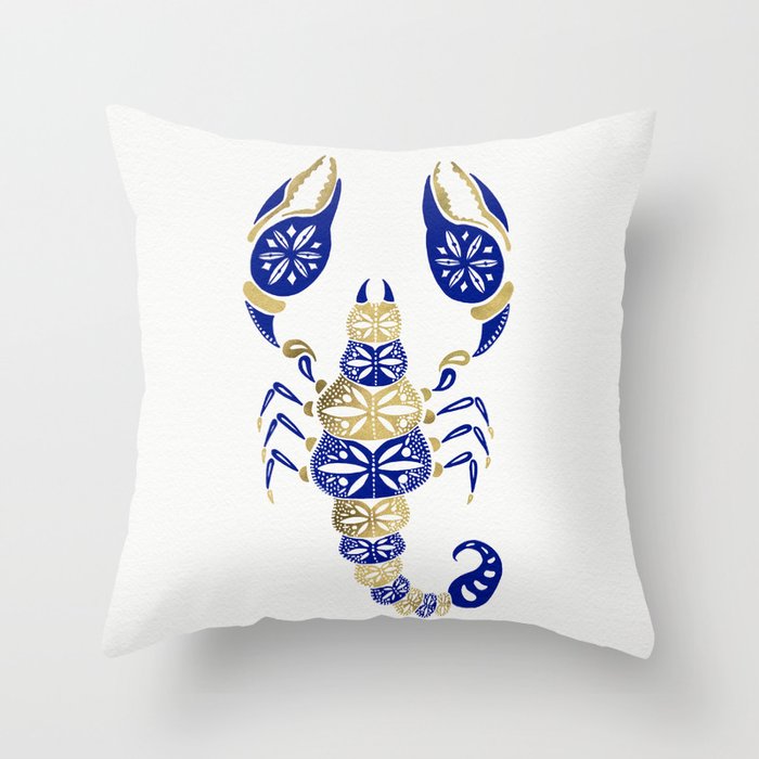 Scorpion – Navy & Gold Throw Pillow