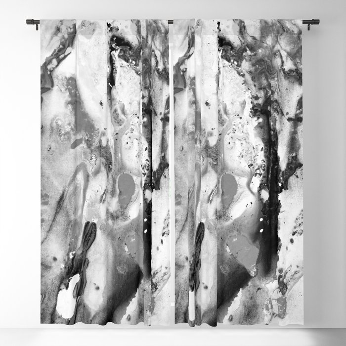 Focus: A minimal abstract black and white painting  Blackout Curtain