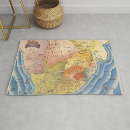1937 Vintage Map of South Africa Rug