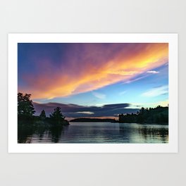 Sunset Sky on Lake Art Print