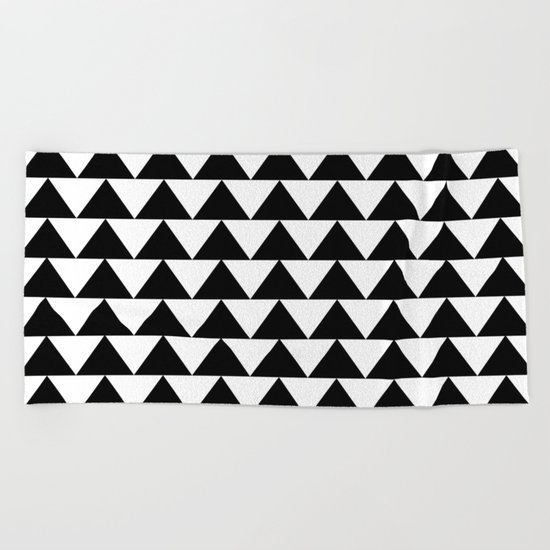 Black & White Triangles Beach Towel