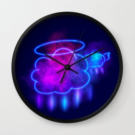 Clouds with Halo and Wings Wall Clock