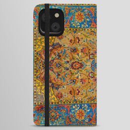 Hereke Vintage Persian Silk Rug Print iPhone Wallet Case