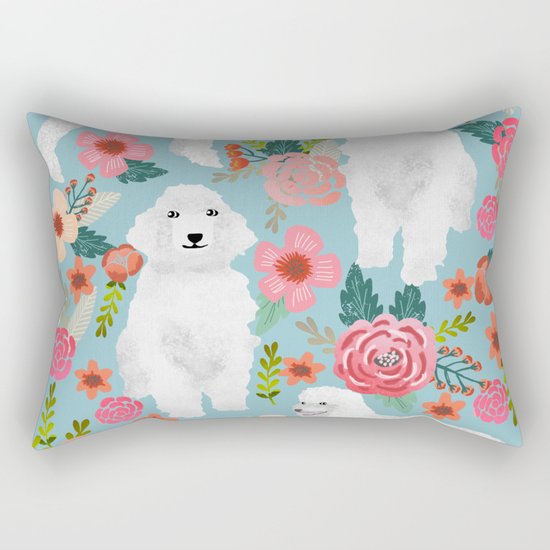 Standard Poodle white coat must have gifts for poodle owner dog breeds animal pet portrait dog art Rectangular Pillow