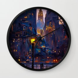 Nights of New York City Wall Clock