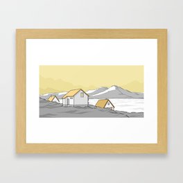 Houses in the cold Framed Art Print