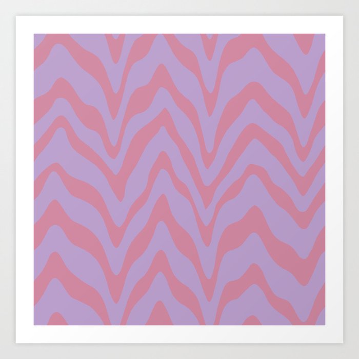 Purple and Pink Wavy Lines  Art Print