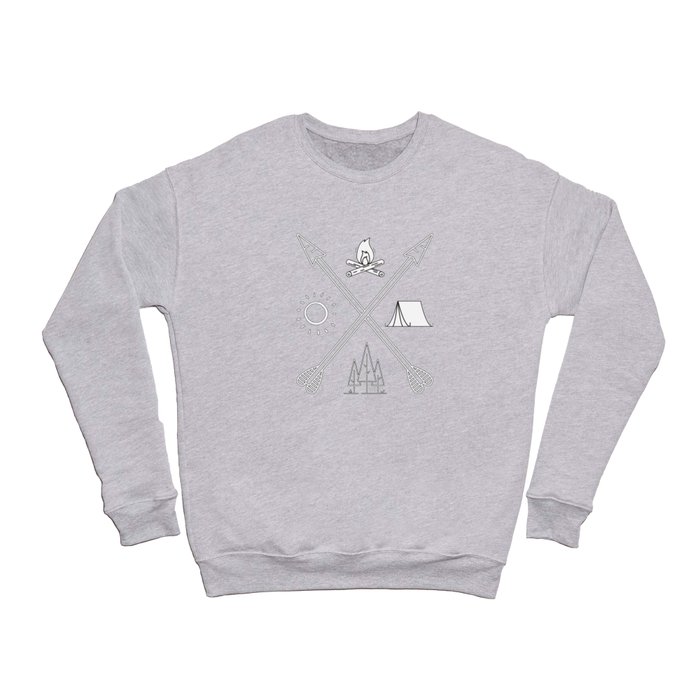 CAMPING ADVENTURE ARROWS AND CAMPFIRE DESIGN Crewneck Sweatshirt