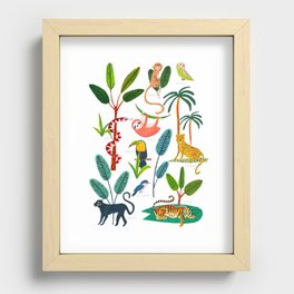 Jungle Creatures Recessed Framed Print