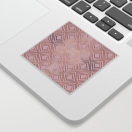Elegant pink gold geometrical argyle gradient Sticker