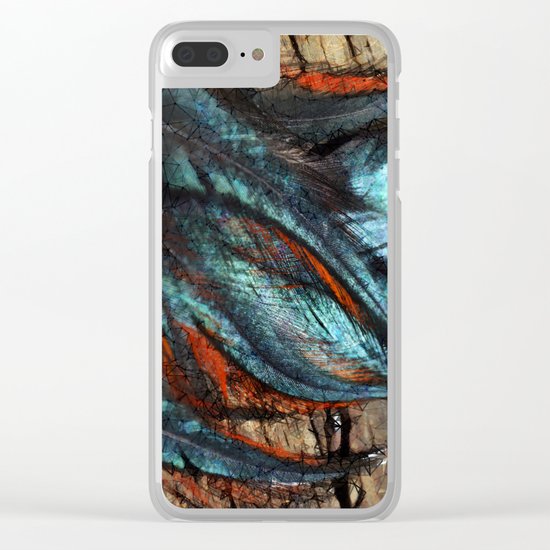 Fanciful Feathers Clear iPhone Case